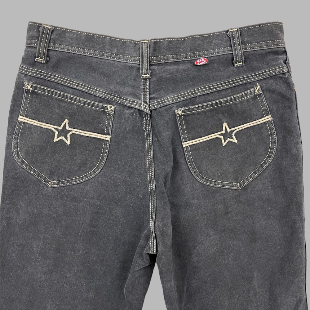 !SOLD! RED SNAP Vintage Black Dark Grey Star Pocket High Waisted Skater Jeans - Picture 9 of 12
